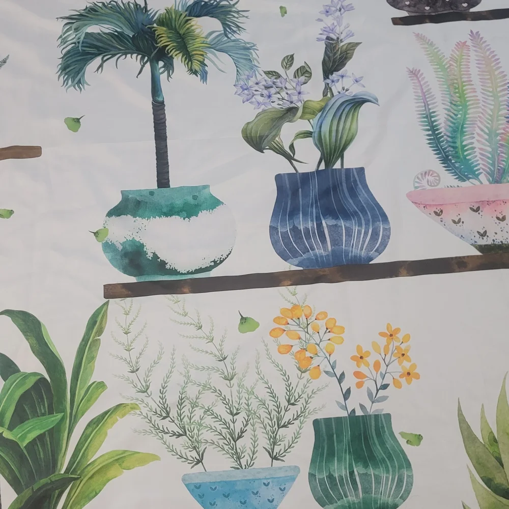 Colorful Plant Print Tapestry
